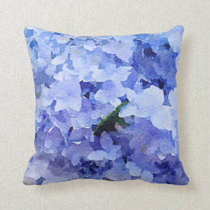Mooie blauwe hortensia-werpkussen. kussen