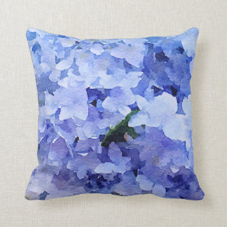 Mooie blauwe hortensia-werpkussen. kussen