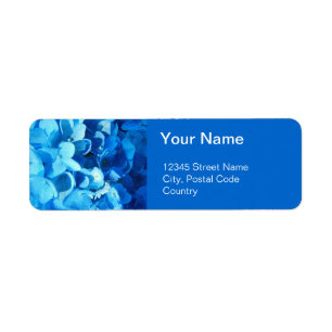 mooie blauwe hydrangea bloemen adresetiketten. etiket