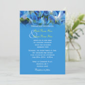 Mooie blauwe hydrangea bloemen bruiloft kaart (Staand voorkant)