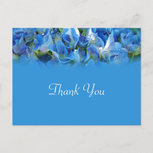 Mooie blauwe hydrangebloemen dank u briefkaart (Voorkant)
