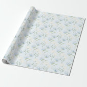Mooie Blauwe Hyndrangea Bloemen Bruiloft Cadeaupapier (Uitgerold)