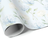 Mooie Blauwe Hyndrangea Bloemen Bruiloft Cadeaupapier (Rol Hoek)