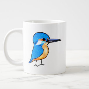 Mooie Blauwe IJsvogel Vogel Kunst Grote Koffiekop