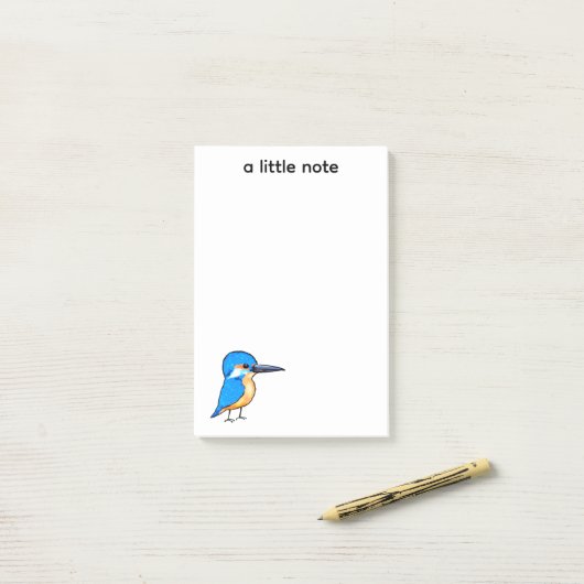 Mooie Blauwe IJsvogel Vogel Kunst Post-it® Notes (Op bureau)