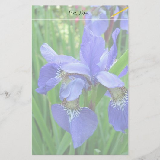 mooie blauwe iris bloemen briefpapier (Voorkant)