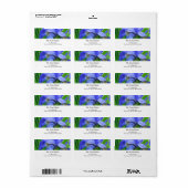 mooie blauwe irisbloemen etiket (Full Sheet)