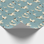 Mooie blauwe Japanse kraan Cadeaupapier (Hoek)