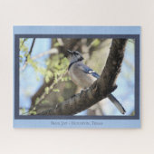 Mooie Blauwe Jay; Bird Lover Legpuzzel (Horizontaal)