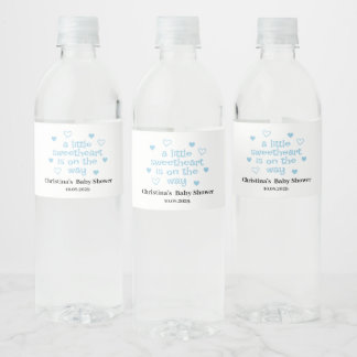Mooie Blauwe Jongens Baby Shower Fleslabel Waterfles Etiket
