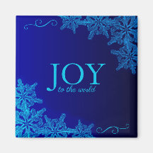 Mooie Blauwe Joy aan de Wereld Snowflake Magnet