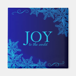 Mooie Blauwe Joy aan de Wereld Snowflake Magnet