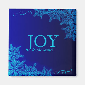 Mooie Blauwe Joy aan de Wereld Snowflake Magnet