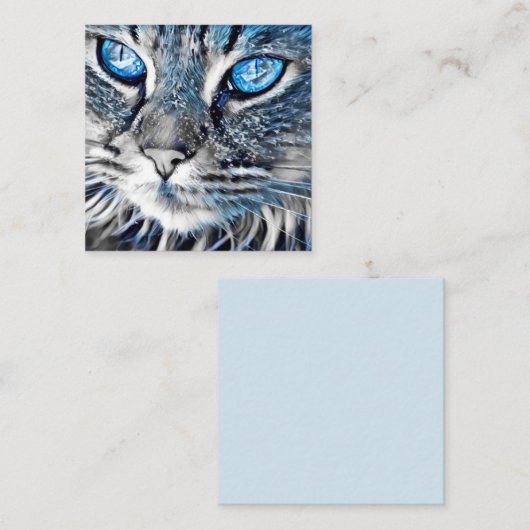 Mooie blauwe kat afsprakenkaartje (Voorkant / Achterkant)