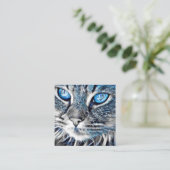 Mooie blauwe kat afsprakenkaartje (Staand voorkant)