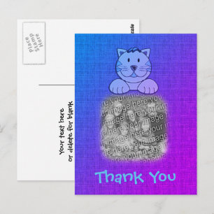 Mooie Blauwe Kat Foto Bedankt  Briefkaart