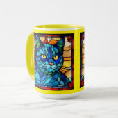 Mooie Blauwe Kat Koffiemok Mok (Voorkant links)