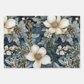 Mooie blauwe kerstmix inpakpapier vel (Voorkant 3)