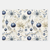 Mooie blauwe kerstmix inpakpapier vel (Voorkant 3)