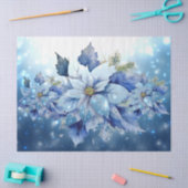 Mooie blauwe kerstpunsettias decoupage tissuepapier (Craft)