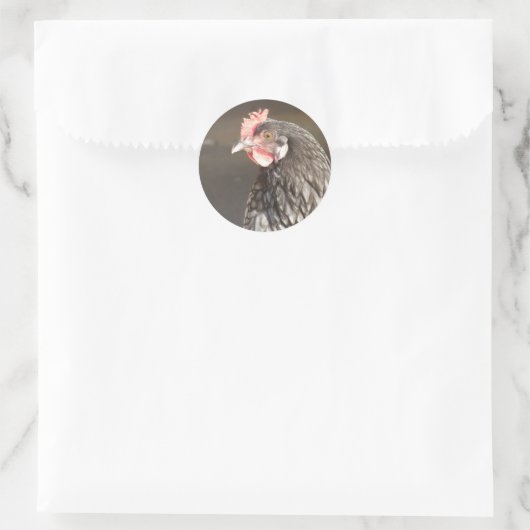 Mooie blauwe kip ronde sticker (Tas)