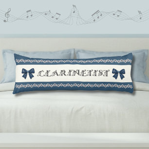 Mooie Blauwe Klarinet Decoratie Muziekkamer Kussen