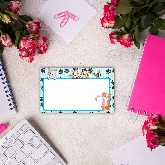 Mooie Blauwe kleur met poten schattige kittens 10" Post-it® Notes