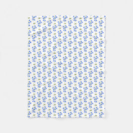 Mooie Blauwe Klokjes Vloerendeken Met Initialen Fleece Deken