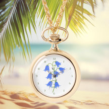 Mooie Blauwe Klokketting Horloge Met Cijfers