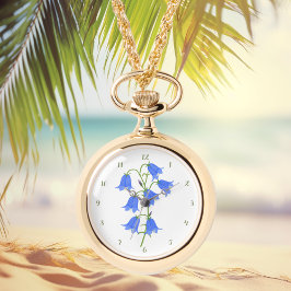 Mooie Blauwe Klokketting Horloge Met Cijfers