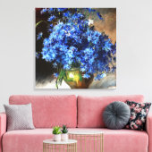 Mooie blauwe korenbloemen schilderij, canvas afdruk (Insitu (Woonkamer))