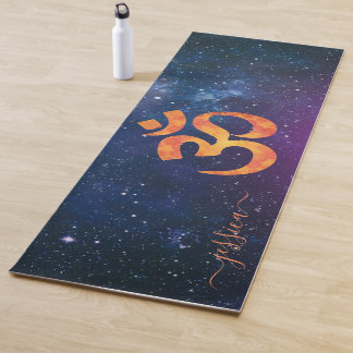 Mooie Blauwe Kosmische Galaxy OM Aangepaste Naam Yogamat