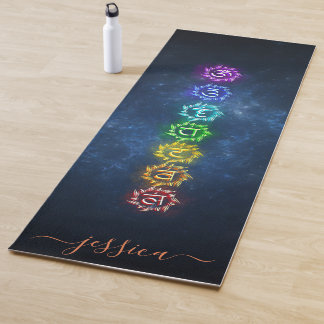 Mooie Blauwe Kosmische OM Chakra Healing Custom Yogamat