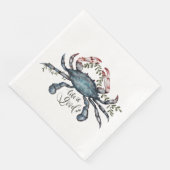 Mooie Blauwe Krab Art Design Papier Servet (Hoek)