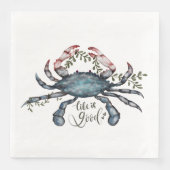 Mooie Blauwe Krab Art Design Papier Servet (Voorkant)