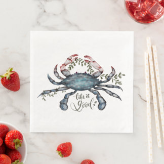Mooie Blauwe Krab Art Design Papier Servet