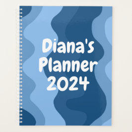 Mooie blauwe krommen Stripes kleurrijk Vette KUSTM Planner