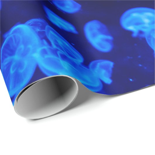 Mooie blauwe kwal cadeaupapier (Rol Hoek)