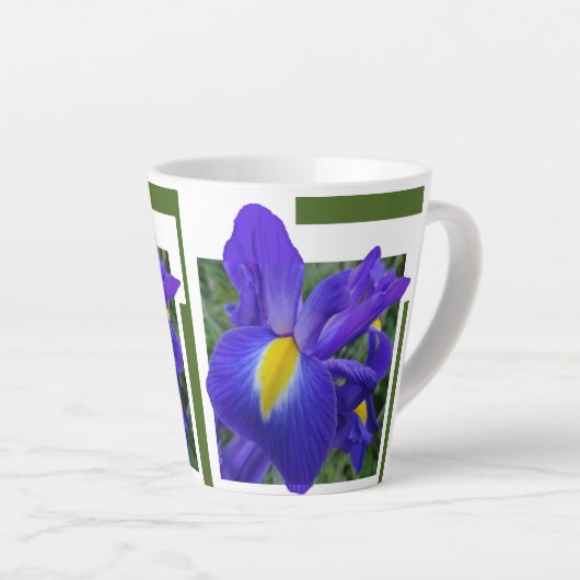 Mooie blauwe, latte Mok voor Iris-design (Rechterhoek)