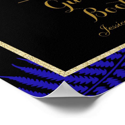 Mooie blauwe lef-racken bruiloft poster (Hoek)