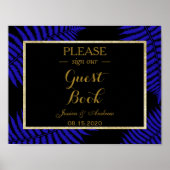 Mooie blauwe lef-racken bruiloft poster (Voorkant)