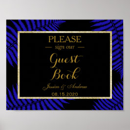 Mooie blauwe lef-racken bruiloft poster