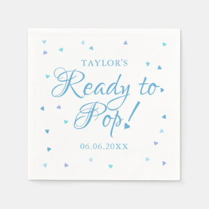 Mooie Blauwe Liefdeshartjes Baby Boy Shower staat  Servet