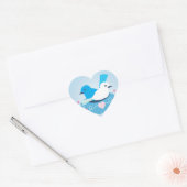 Mooie Blauwe liefdesvogels waren wit Hart Sticker (Envelop)