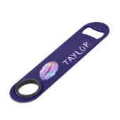 Mooie blauwe lippenstift print speed flessenopener (Voorkant Gekanteld)