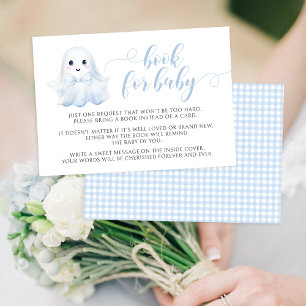 Mooie Blauwe Little Boo Boek Voor Baby Shower Voor RSVP Kaartje
