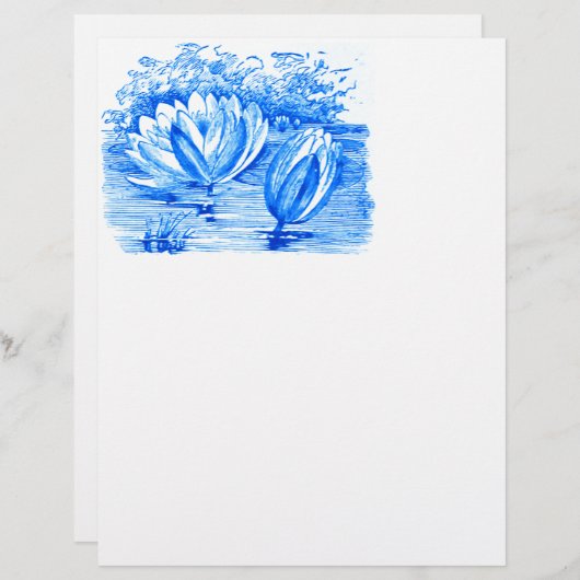 Mooie blauwe lotusbloemen (Voorkant / Achterkant)