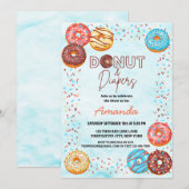 Mooie Blauwe Lucht Donuts Luier Baby Shower  Kaart (Voorkant / Achterkant)