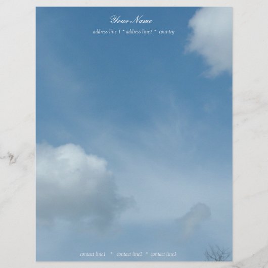 Mooie blauwe lucht en wolken briefhoofd (Voorkant)