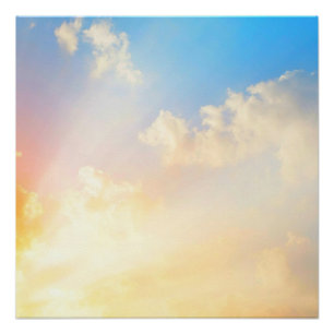 Mooie Blauwe Lucht met Wolken, Natuurlijke Schoonh Poster